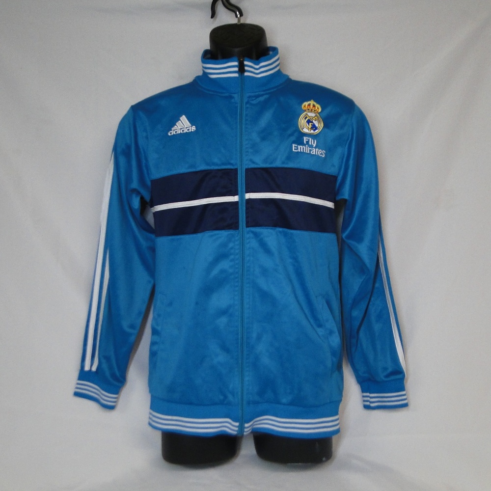 ADIDAS REAL MADRID TEAL BLUE TRACK TOP JACKET SIZE